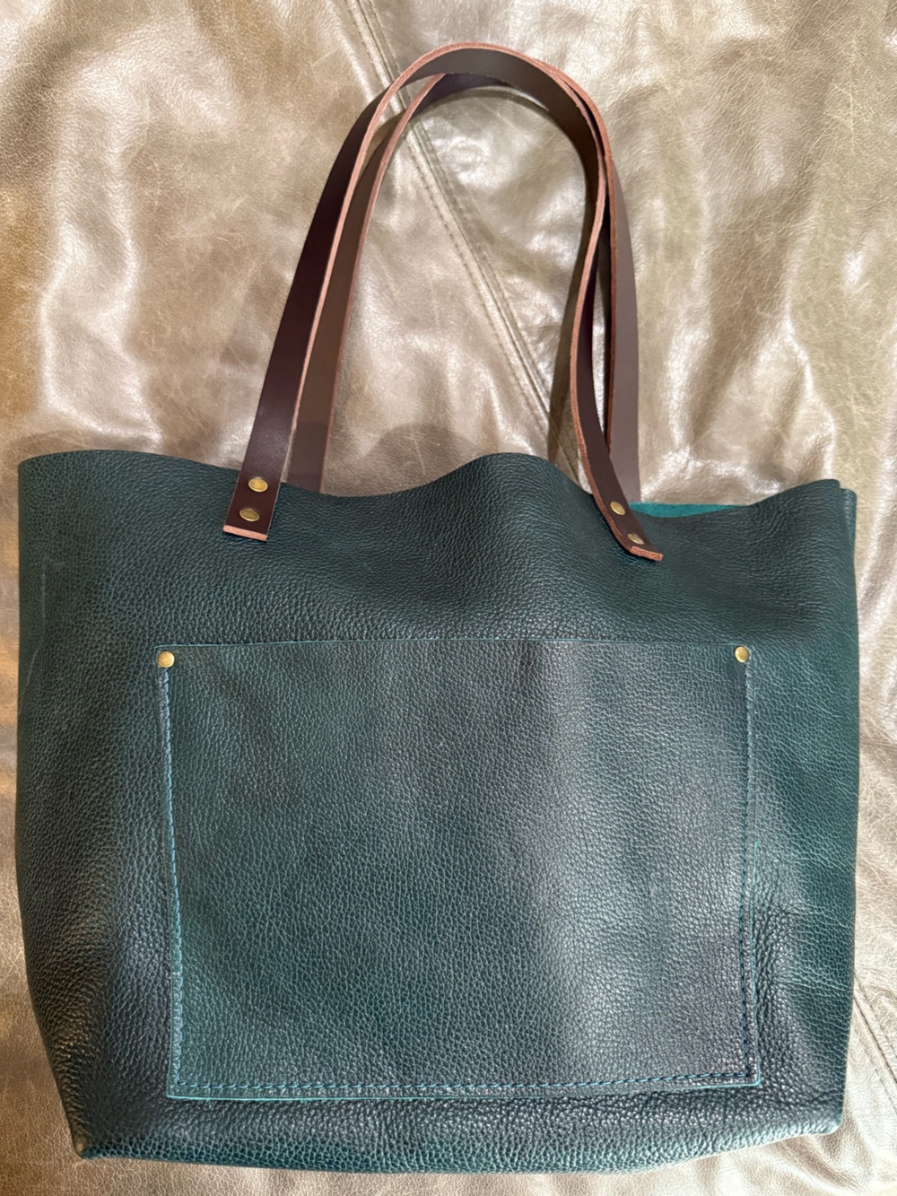 Portland Leather Goods Large Classic Tote in Lagoon